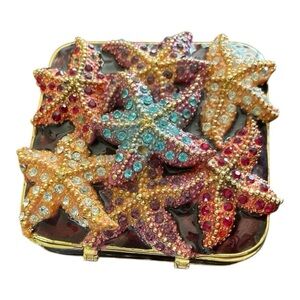 Starfish Trinket Bejeweled Box, Vintage, 4” x 4”,
Glittery, Large Starfi…